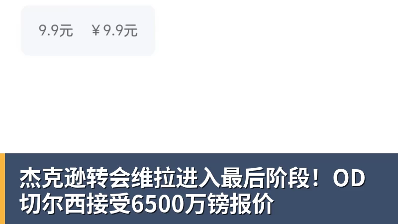 杰克逊转会维拉进入最后阶段！OD切尔西接受6500万镑报价